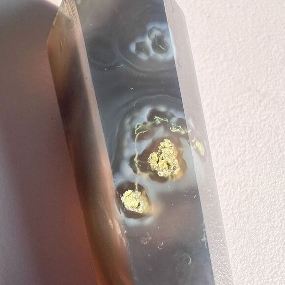 Moss Agate Crystal Meditation Wand (#6) - Picture 11 of 12